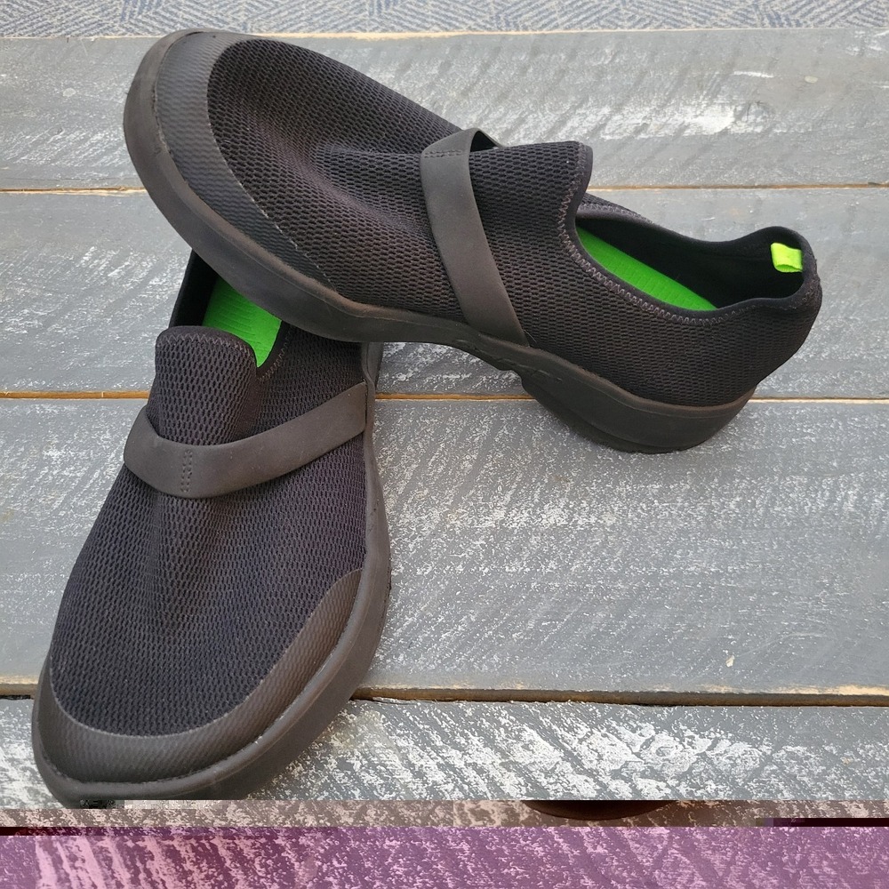 OOFOS Womens Comfort Shoe OOmg Fibre Recovery Slip On Mesh Loafer Size 11 Black